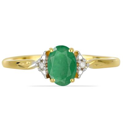 BUY 14K GOLD REAL EMERALD GEMSTONE CLASSIC RING